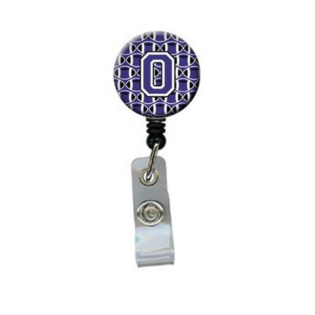 Carolines Treasures Letter O Football Purple and White Retractable Badge Reel CJ1068-OBR